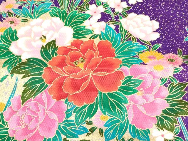 平和屋着物[]七五三　女の子　７歳　祝着　四つ身　牡丹花文　金銀彩　逸品　DABC5459ma_3