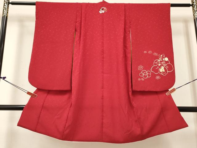 平和屋着物[]卒園式　女の子　子供　長襦袢(単衣・半衿刺繍)・行灯袴・巾着・髪飾りセット　キャラクター　金銀彩　箱付き　DABC5467ma_1