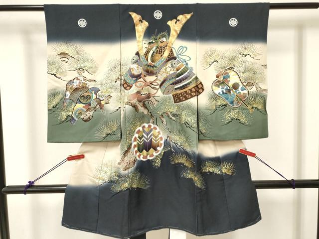 平和屋着物[]お宮参り 男の子 祝着 産着 初着 のしめ 龍 兜 矢羽松文 