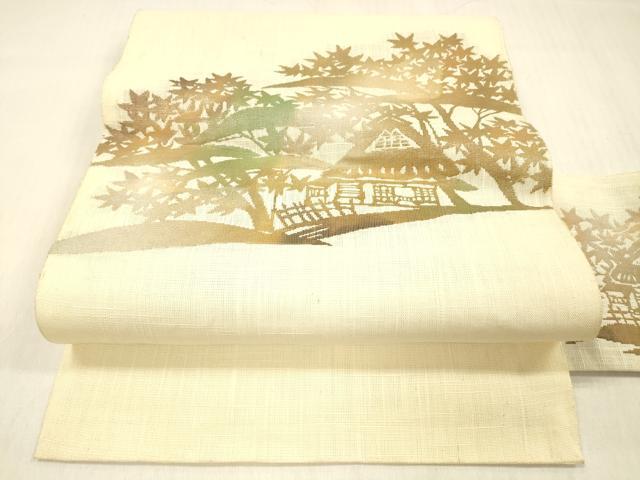平和屋着物∴夏物 浴衣 間道 椿花文 綿 逸品 CABD2778ng 【公式通販】