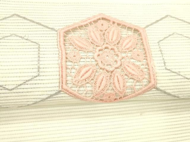 平和屋着物＊夏物　絽綴れ　八寸名古屋帯　ドロンワーク　吉祥花文　金銀糸　正絹　逸品　DABC8134cm 平和屋着物＊夏物 絽綴れ 八寸名古屋帯 ドロンワーク 吉祥花文 金銀糸