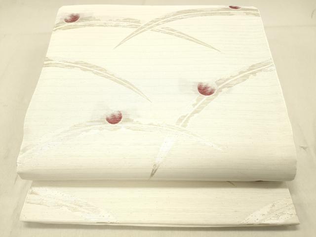 平和屋着物＊夏物　六通柄袋帯　露草文　銀糸　DABC8178cm