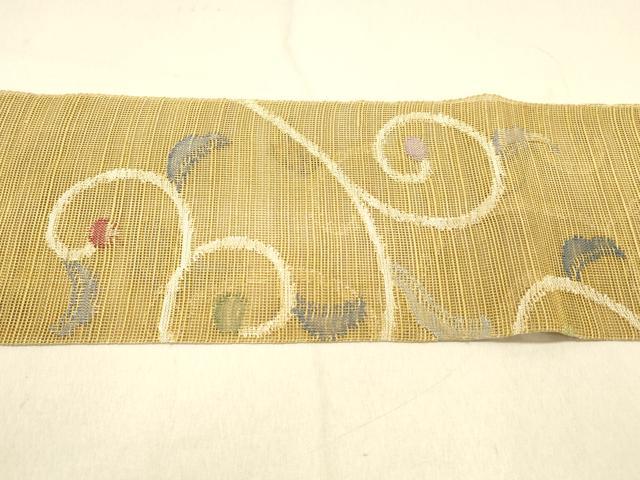 平和屋着物＊夏物　1854年創業　帯屋捨松　八寸名古屋帯　唐草文　正絹　逸品　DABC8190cm_4