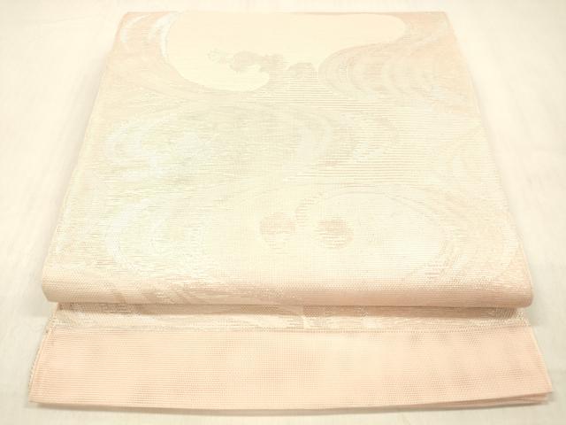 平和屋着物＊夏物　六通柄　本袋帯　流水文　銀糸　正絹　逸品　DABC8316cm