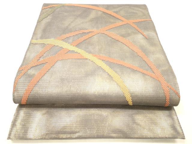 平和屋着物＊夏物 太鼓柄 本袋帯 草葉文 金銀糸 正絹 逸品 DABC8327cm