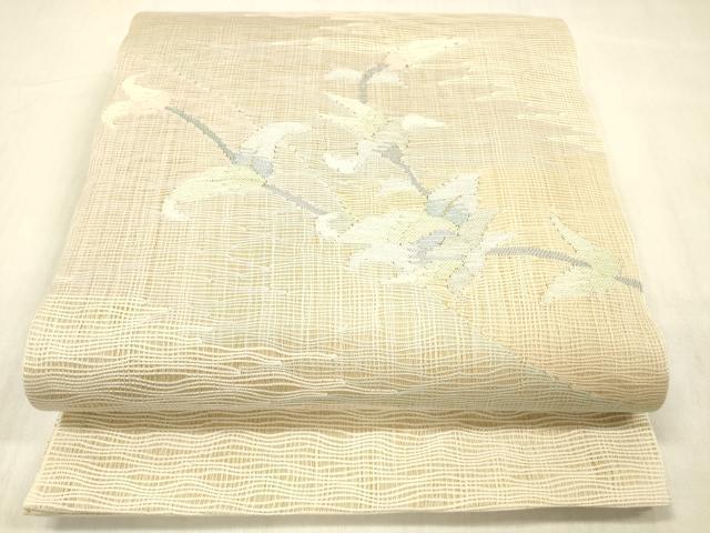 平和屋着物＊夏物 太鼓柄袋帯 枝花文 金銀糸 やまと誂製 正絹 逸品