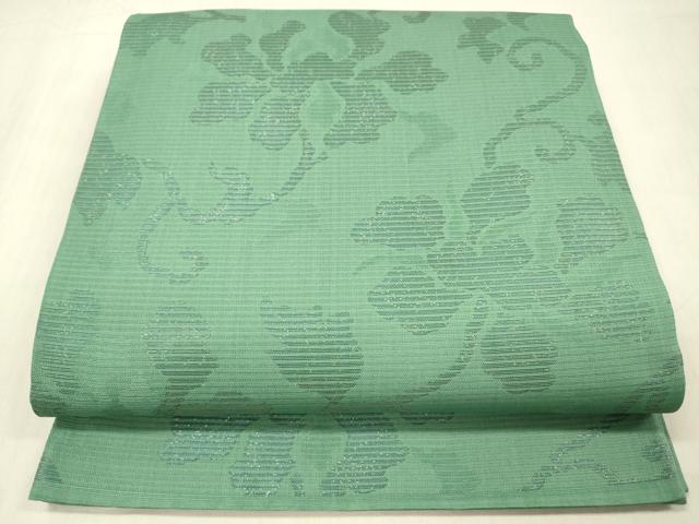平和屋着物＊夏物　六通柄袋帯　花唐草文　金糸　正絹　逸品　DABC8444cm