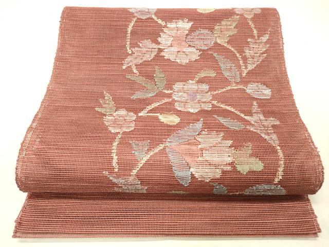 1854年創業 帯屋捨松 八寸名古屋帯 逸品 平和屋着物□極上 夏物 横段花