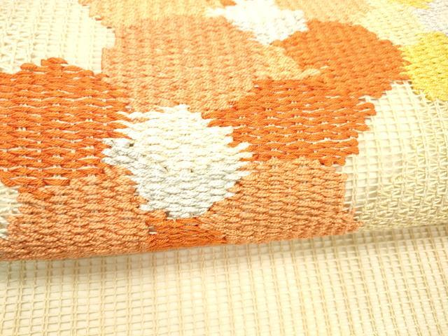 平和屋着物＊夏物　八寸名古屋帯　舞花文　正絹　逸品　DABC8536cm_2