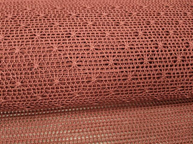 平和屋着物＊夏物　八寸名古屋帯　抽象文様　蘇芳色　正絹　逸品　DABC8537cm_2