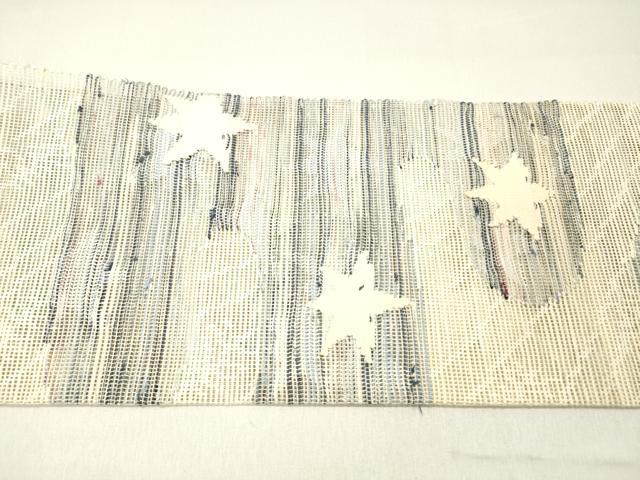 平和屋着物＊夏物　八寸名古屋帯　草花文　正絹　逸品　DABC8539cm_4