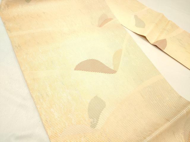 平和屋着物＊夏物　九寸名古屋帯　草葉文　金銀糸　正絹　逸品　DABC8542cm_1
