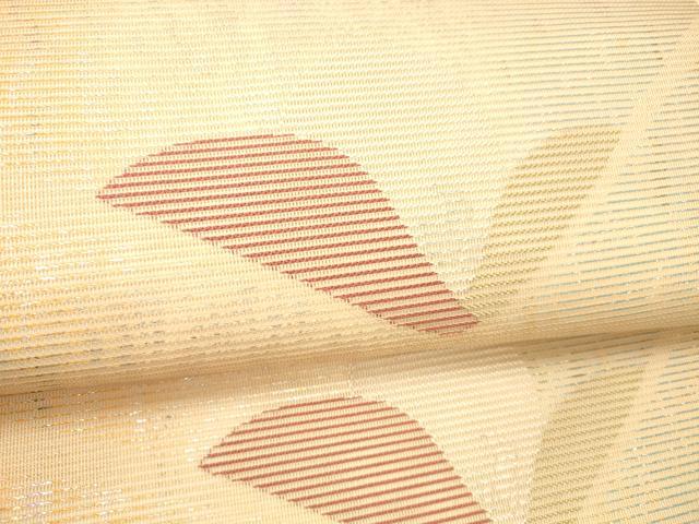 平和屋着物＊夏物　九寸名古屋帯　草葉文　金銀糸　正絹　逸品　DABC8542cm_2