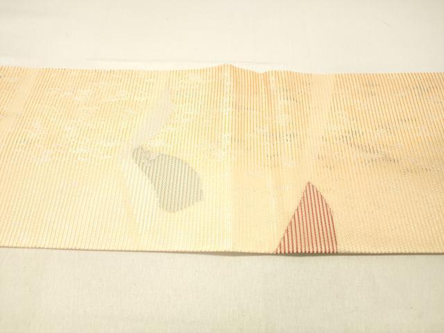 平和屋着物＊夏物　九寸名古屋帯　草葉文　金銀糸　正絹　逸品　DABC8542cm_4