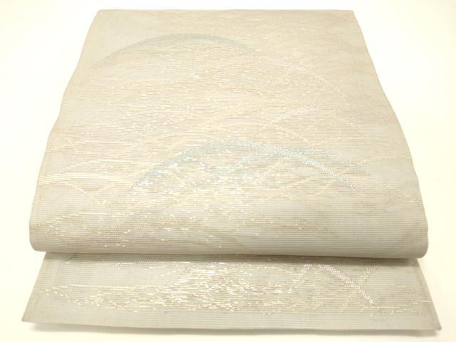 平和屋着物＊夏物　六通柄袋帯　芝文　金銀糸　正絹　逸品　DABC8827cm