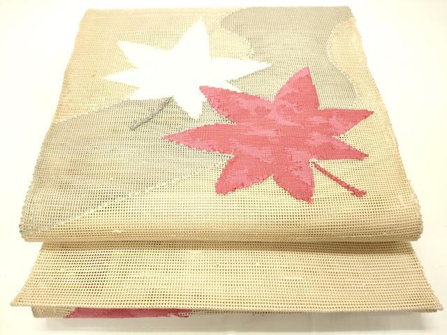 平和屋着物＊夏物　八寸名古屋帯　竜田川　正絹　逸品　DABC8864cm