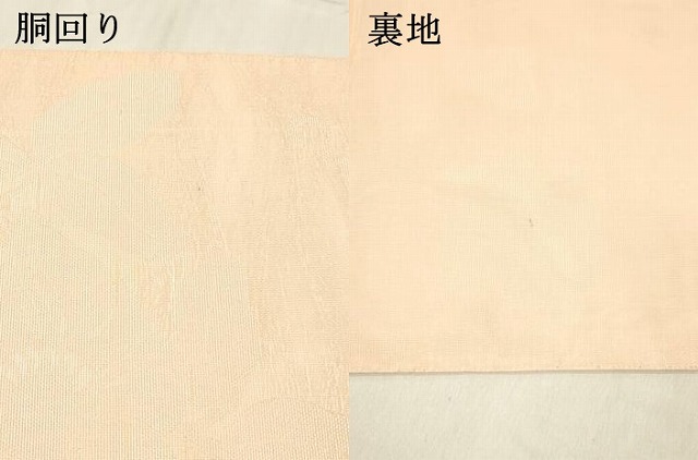 平和屋着物＊夏物　全通柄　本袋帯　草花文　銀糸　正絹　逸品　DABC8920cm_5