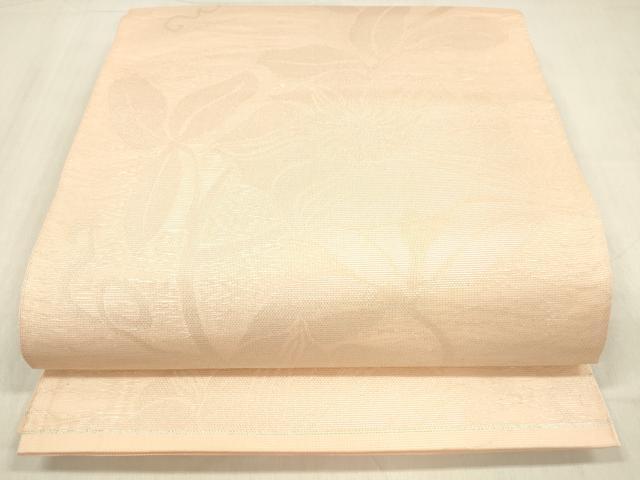 平和屋着物＊夏物　全通柄　本袋帯　草花文　銀糸　正絹　逸品　DABC8920cm