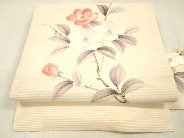 平和屋着物＊夏物 九寸名古屋帯 手描き 駒刺繍 牡若 麻 逸品
