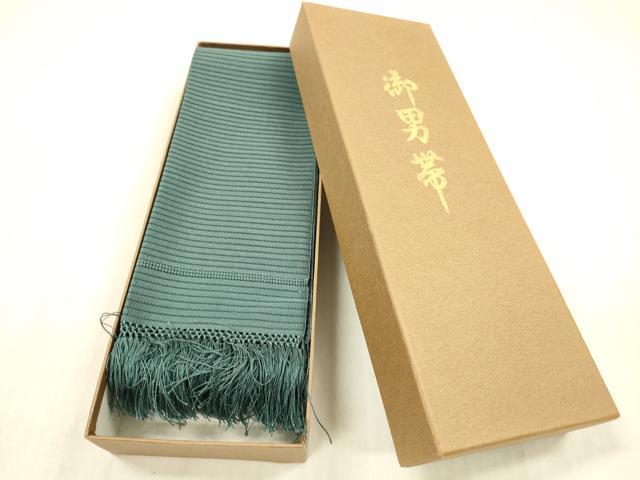 平和屋着物＊夏物　絽綴れ　男性　角帯　虫襖色　共箱付き　正絹　逸品　DABC8972cm