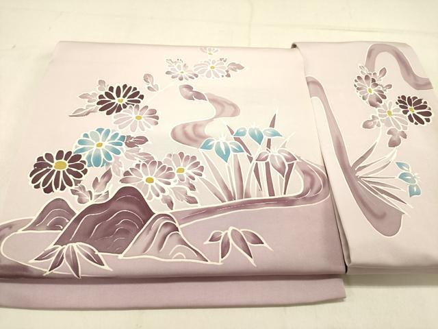 平和屋着物●塩瀬　つけ帯　草花　正絹　逸品　DABD0037op 平和屋着物○塩瀬 つけ帯 草花 正絹 逸品 DABD0037op 【公式通販】