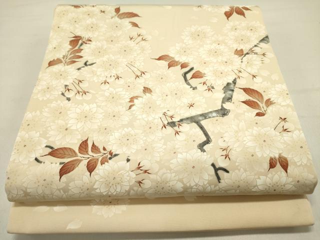 平和屋着物●塩瀬　九寸開き名古屋帯　作家物　枝花　金彩　正絹　逸品　DABD0257op