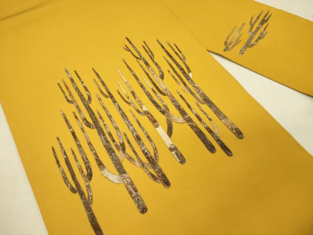 平和屋着物●塩瀬　九寸名古屋帯　蓑虫　枝文　逸品　DABD0353op_1