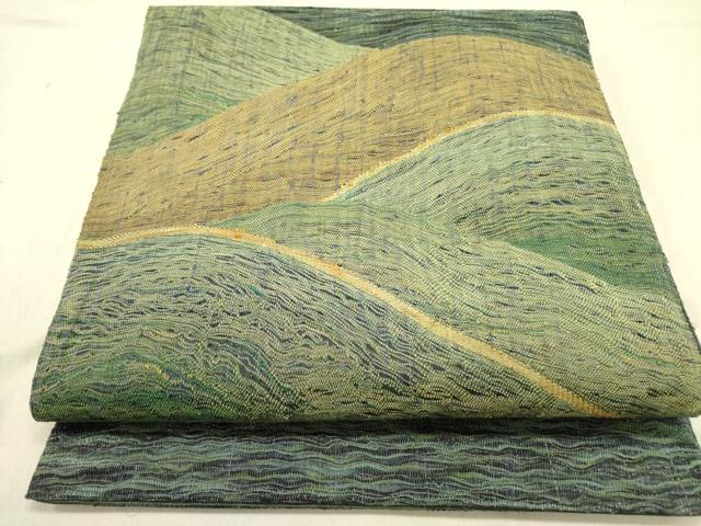 平和屋着物▽太鼓柄袋帯　スリーシーズン　春夏秋　すくい織　風景文　正絹　逸品　DABD0460op 平和屋着物▽太鼓柄袋帯 スリーシーズン 春夏秋 すくい織 風景文 正絹