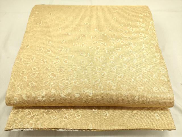 平和屋着物●両面　六通柄袋帯　唐織　草花文　金糸　正絹　逸品　DABD0470op 平和屋着物◎六通柄袋帯 唐織 地紙草花文 金糸 正絹 逸品 DAAY7638sf