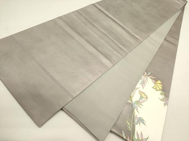 平和屋着物●染色作家　田中文子　太鼓柄袋帯　草花　金彩　正絹　逸品　DABD0847op_6