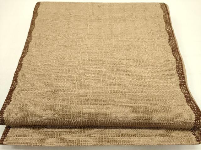 平和屋着物●全通柄袋帯　紬地　縞　白橡色　正絹　逸品　DABD0914op 14,976円