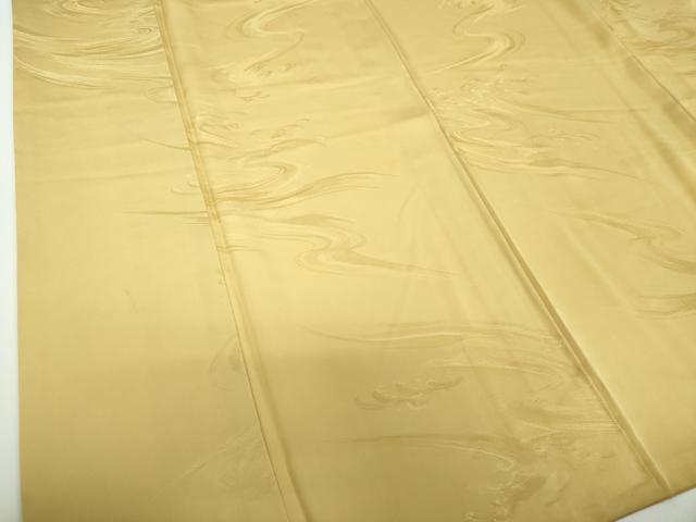 平和屋着物●上質な色無地　立波地紋　飴色　正絹　逸品　DABD1021ps