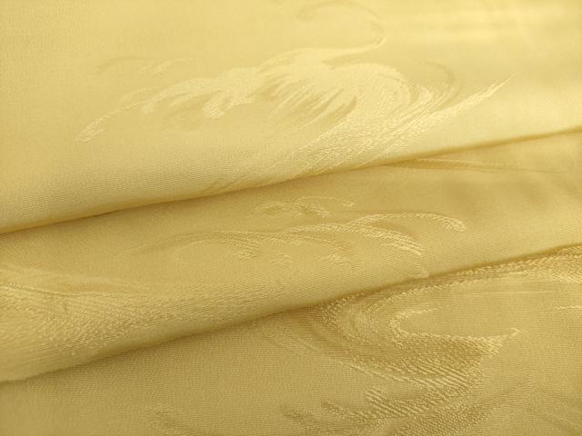 平和屋着物●上質な色無地　立波地紋　飴色　正絹　逸品　DABD1021ps