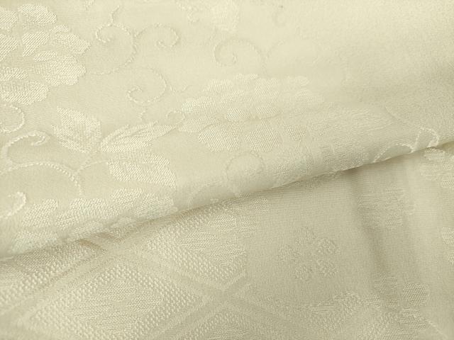 平和屋着物●無地絵羽訪問着　道長花地紋　象牙色　ロング丈　正絹　逸品　DABD1033ps