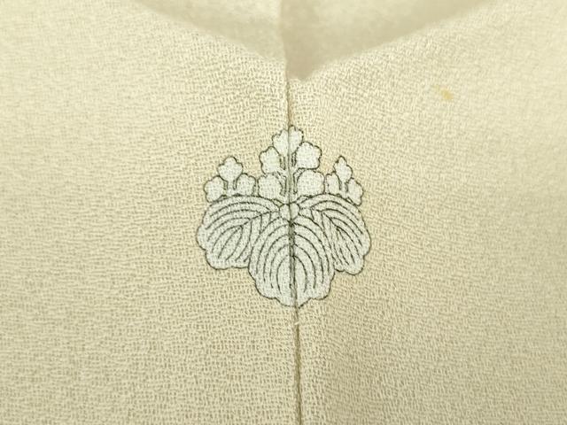 平和屋着物●無地絵羽訪問着　道長花地紋　象牙色　ロング丈　正絹　逸品　DABD1033ps
