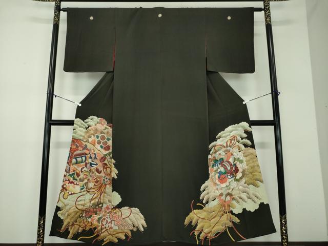 平和屋着物▽お召　単衣　縞浪漫　反端付き　正絹　逸品　AABG8663jh 平和屋着物▽お召 単衣 縞 ゑり善扱い 正絹 逸品 AABA9558jh : 平和屋