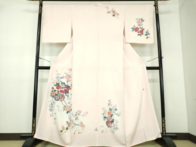 平和屋着物●訪問着　友禅　作家物　花車文　暈し染め　正絹　逸品　DABD1071ps
