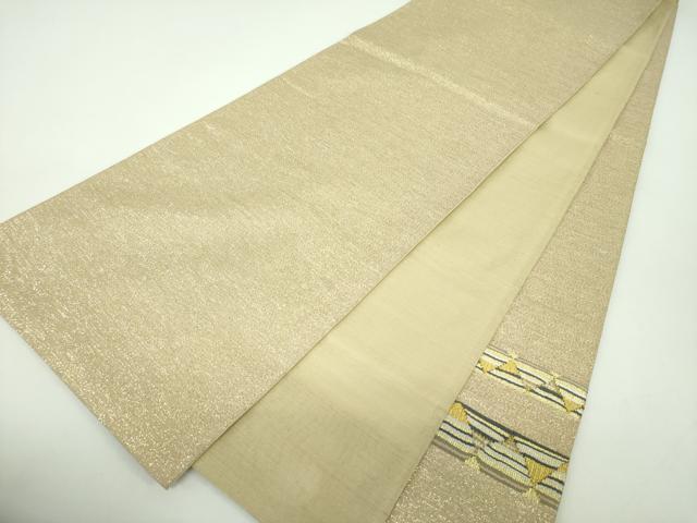 平和屋着物●太鼓柄袋帯　横段鱗文様　金糸　正絹　逸品　DABD1131ps 平和屋着物＊夏物 太鼓柄袋帯 唐織 薄 金銀糸 正絹 逸品 未使用