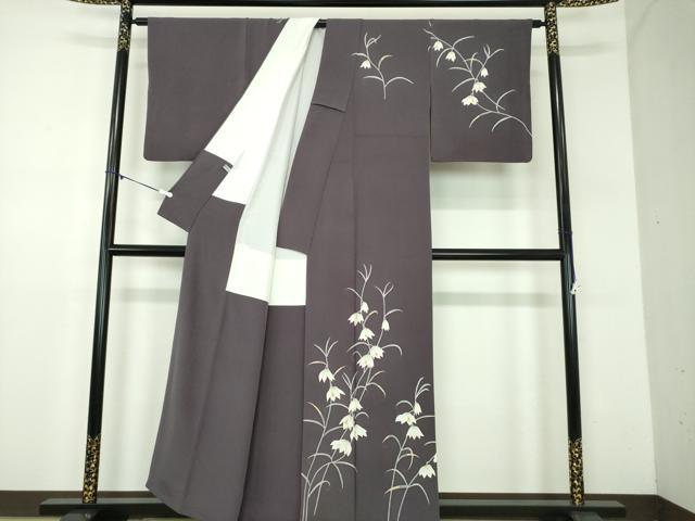 平和屋着物●本加賀友禅作家　藤村建雄　訪問着　草花文　正絹　逸品　DABD1425ps_1