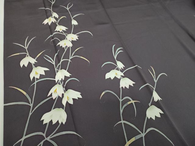平和屋着物●本加賀友禅作家　藤村建雄　訪問着　草花文　正絹　逸品　DABD1425ps_4