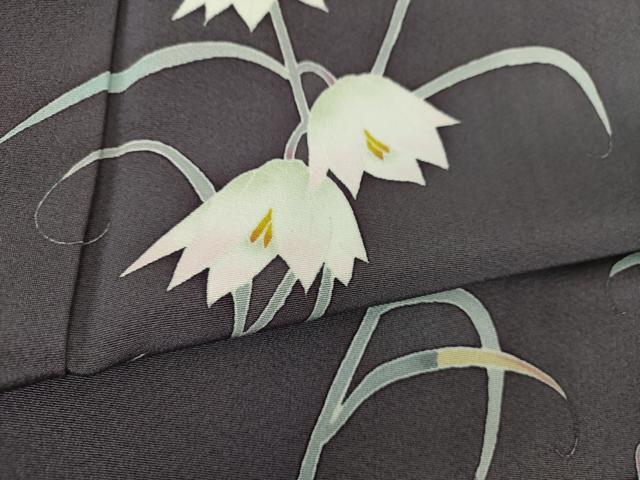 平和屋着物●本加賀友禅作家　藤村建雄　訪問着　草花文　正絹　逸品　DABD1425ps_6