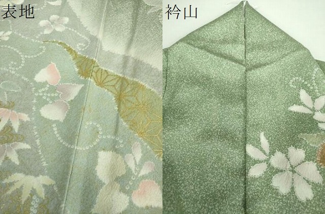平和屋着物●訪問着　絞り　辻が花　暈し染め　金彩　正絹　逸品　DABD1428ps_9