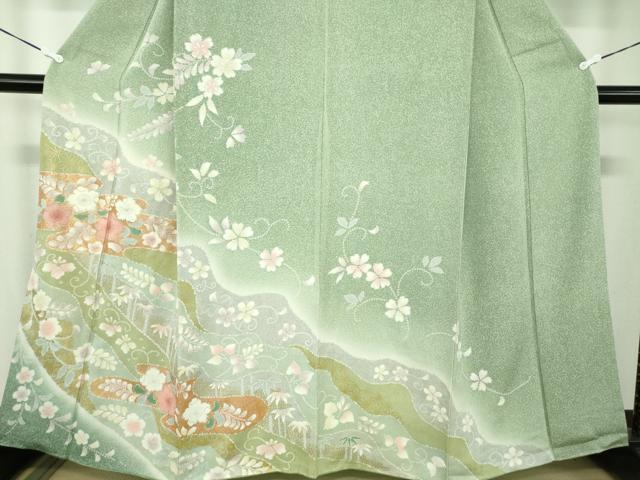 平和屋着物●訪問着　絞り　辻が花　暈し染め　金彩　正絹　逸品　DABD1428ps_3