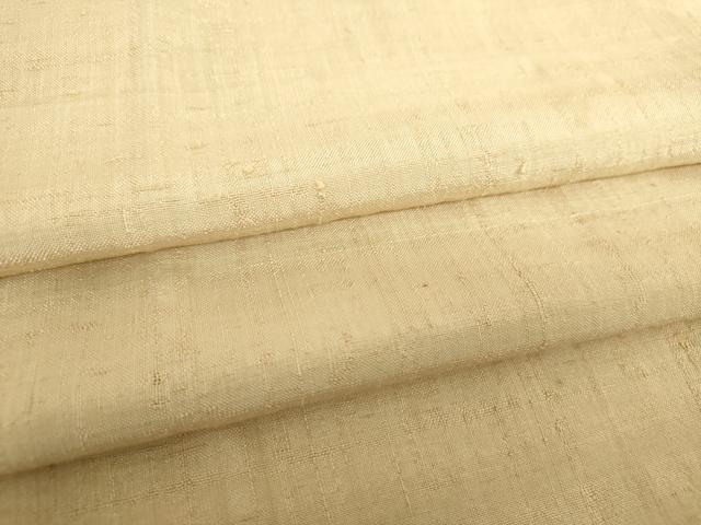 平和屋着物●上質な長襦袢　単衣　生紬　白橡色　正絹　逸品　DABD1597ps