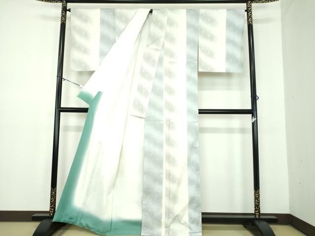 平和屋着物●都喜ヱ門　本場大島紬　白大島　9マルキ　麻の葉間道　藤絹織物謹製　正絹　逸品　DABD1618ps_2