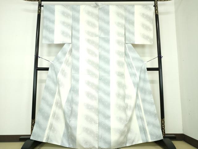 平和屋着物●都喜ヱ門　本場大島紬　白大島　9マルキ　麻の葉間道　藤絹織物謹製　正絹　逸品　DABD1618ps_1