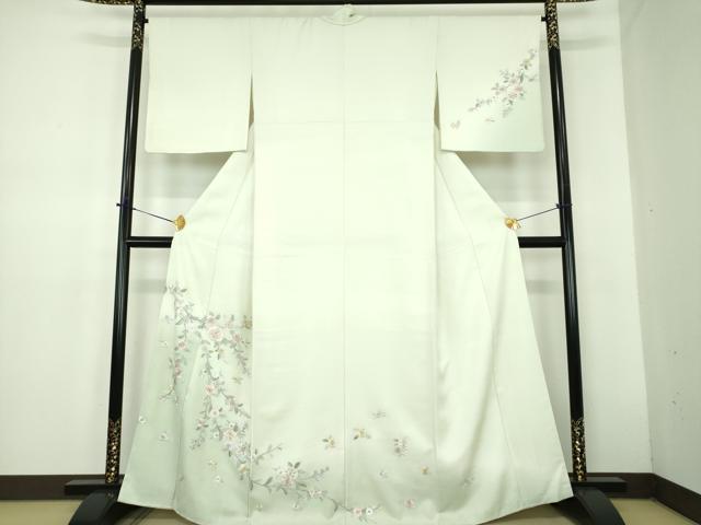 平和屋着物●訪問着　総刺繍　枝垂れ花　暈し染め　金糸　正絹　逸品　DABD1637ps_1