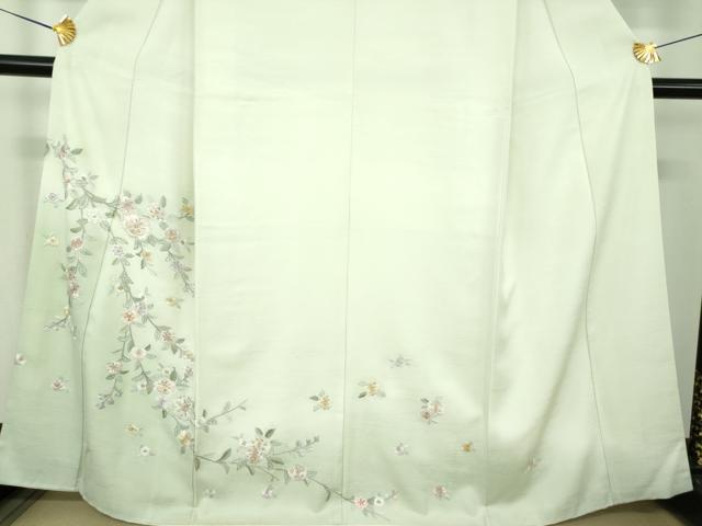 平和屋着物●訪問着　総刺繍　枝垂れ花　暈し染め　金糸　正絹　逸品　DABD1637ps_4