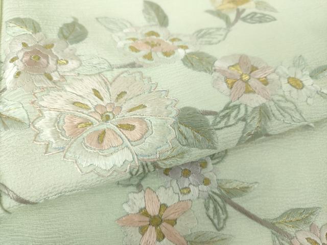 平和屋着物●訪問着　総刺繍　枝垂れ花　暈し染め　金糸　正絹　逸品　DABD1637ps_6