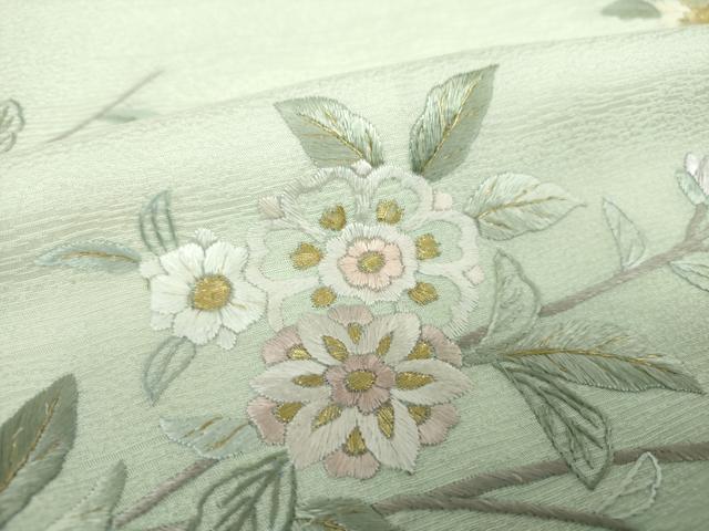 平和屋着物●訪問着　総刺繍　枝垂れ花　暈し染め　金糸　正絹　逸品　DABD1637ps_8